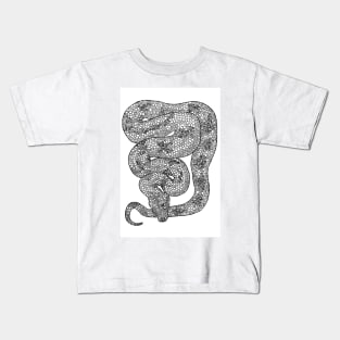 Mosaic Black and White Python Kids T-Shirt